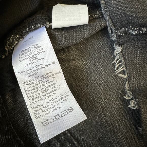 MADEWELL The Dad Jean Shorts Black Denim Button Fly Cut Off Frayed - Picture 8 of 9